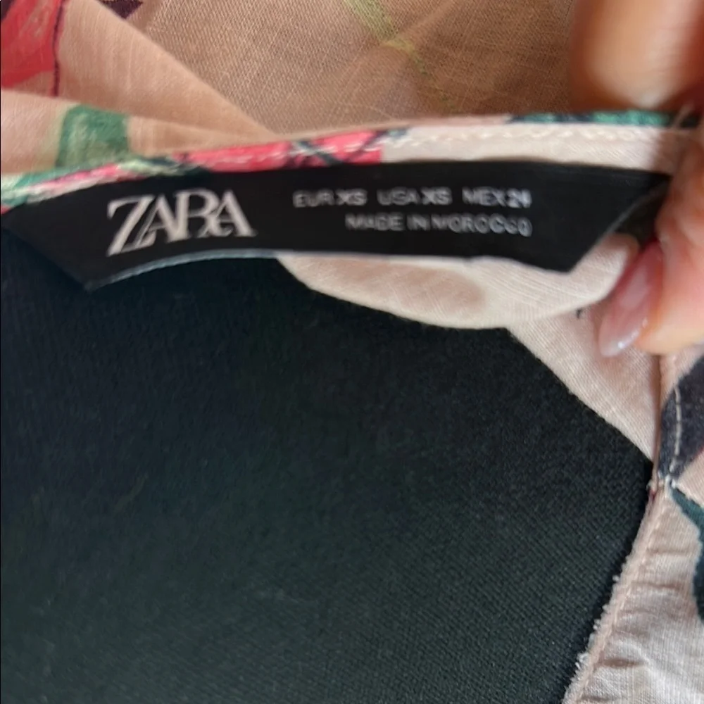 Zara Pink Linen Blend Wrap Blouse - Picture 2 of 11